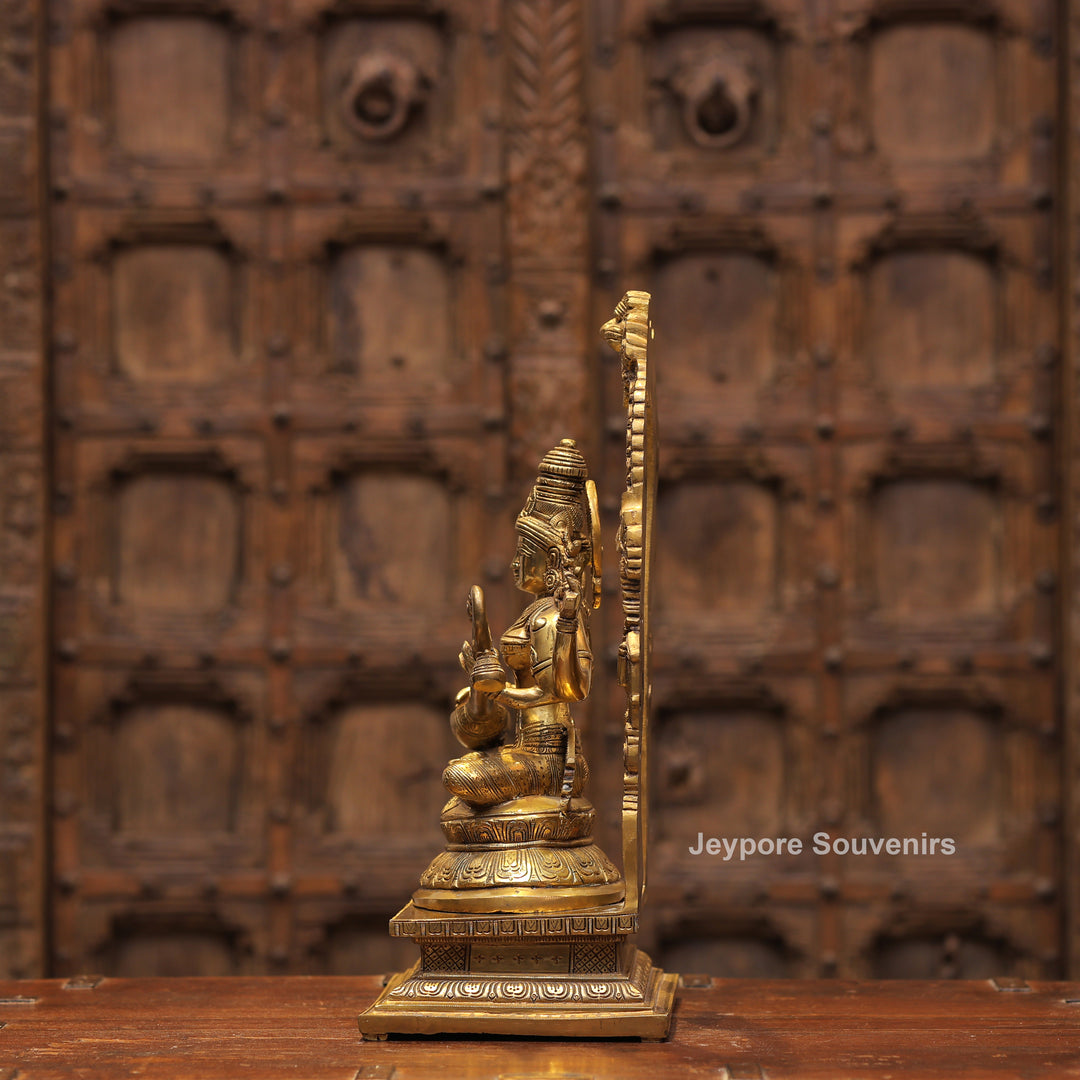 Handcrafted Brass Goddess Saraswati Statue with Veena