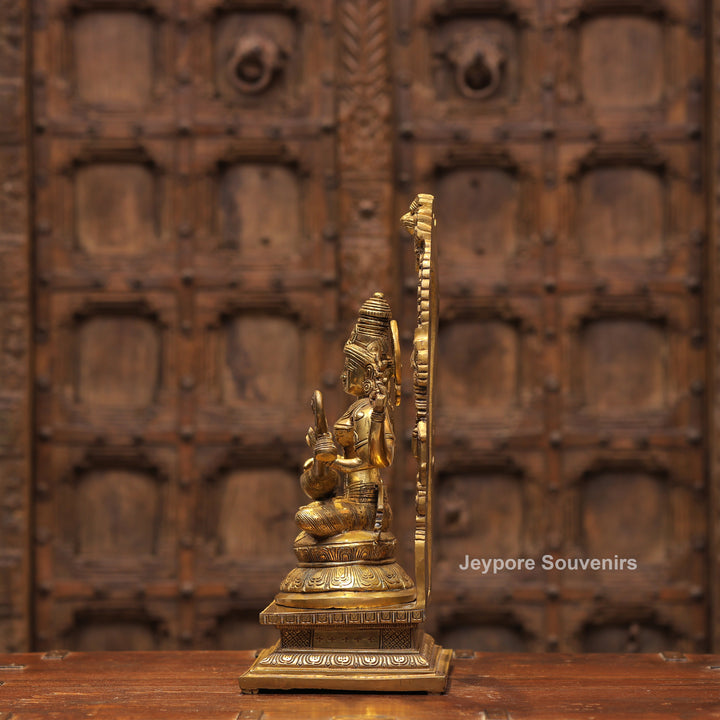 Handcrafted Brass Goddess Saraswati Statue with Veena