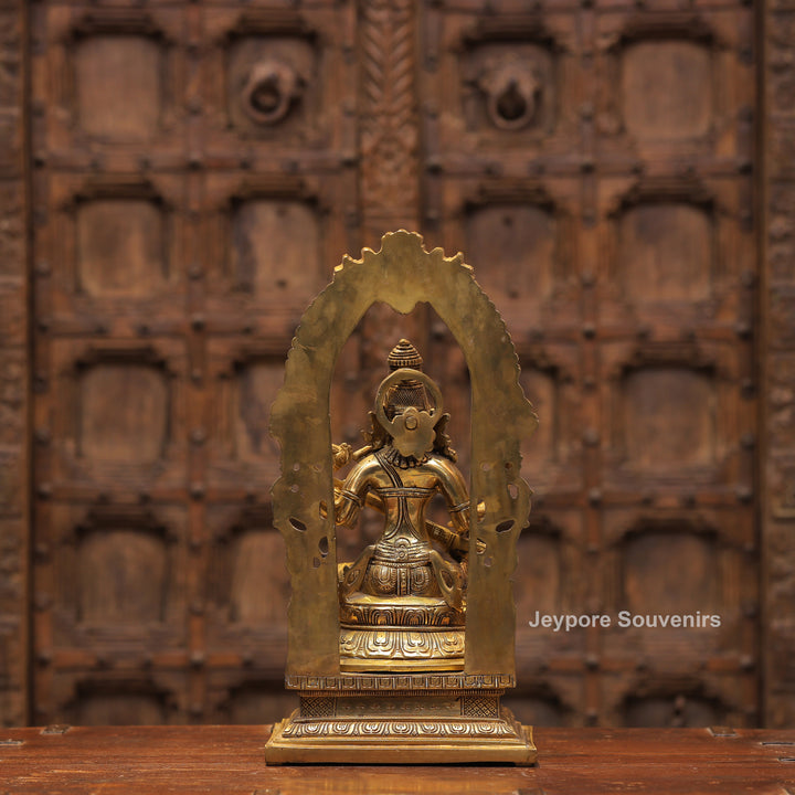 Handcrafted Brass Goddess Saraswati Statue with Veena