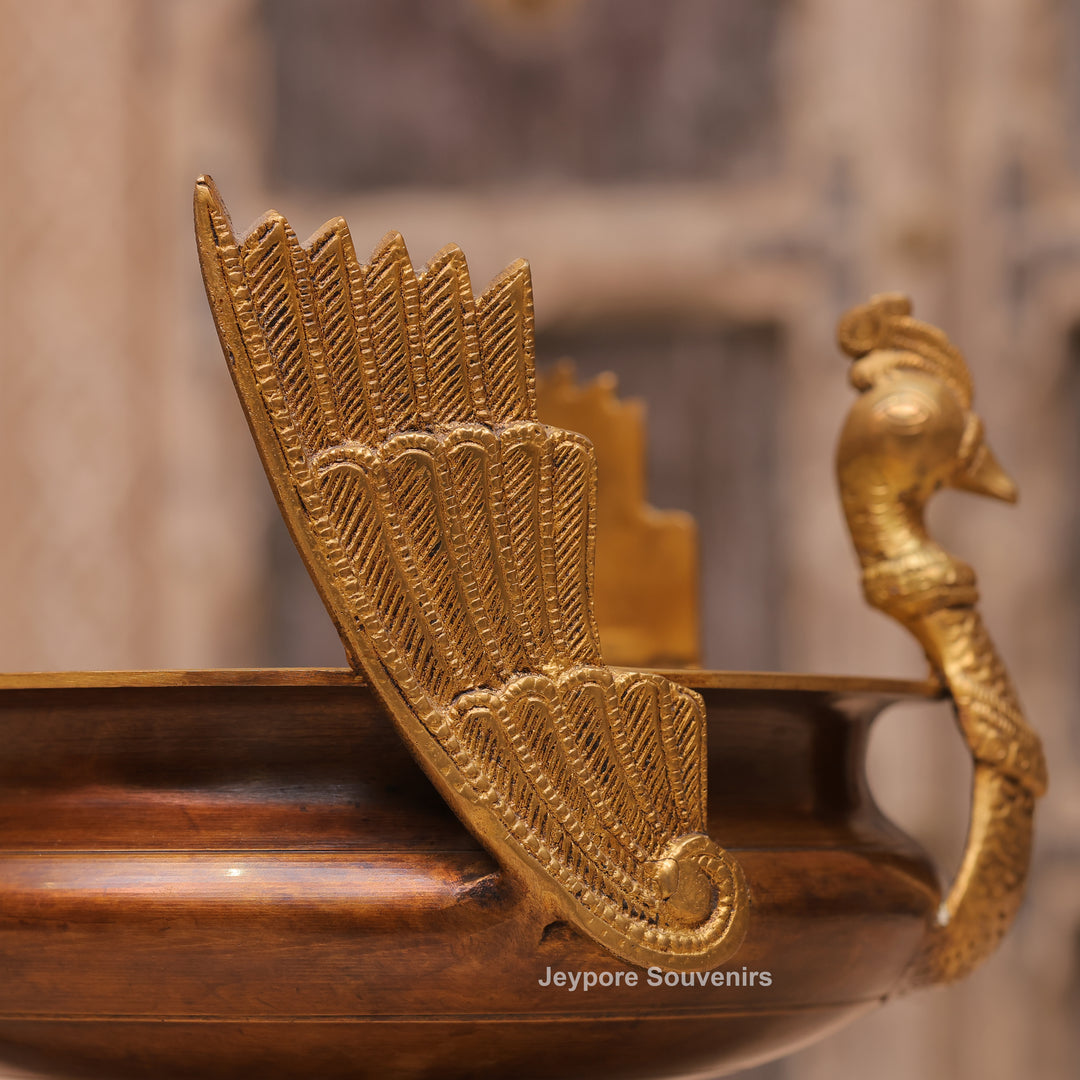 Handcrafted Brass Peacock Urli Bowl