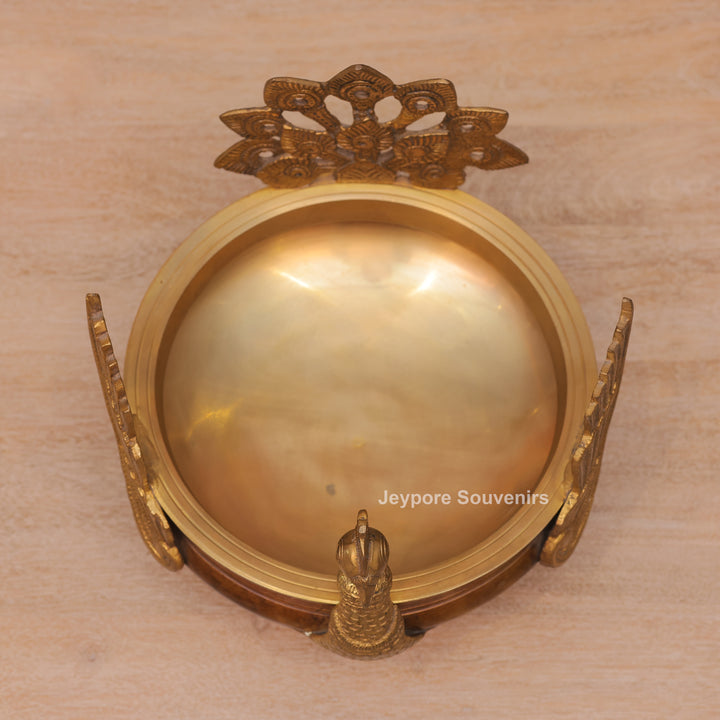 Handcrafted Brass Peacock Urli Bowl