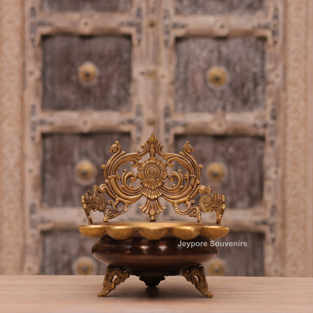 Handcrafted Brass Multi-Wick Urli Oil Lamp