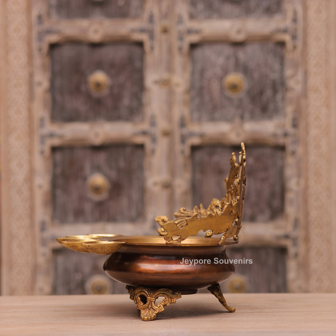 Handcrafted Brass Multi-Wick Urli Oil Lamp