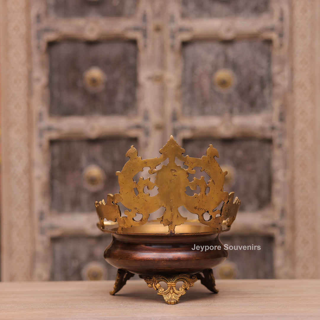 Handcrafted Brass Multi-Wick Urli Oil Lamp