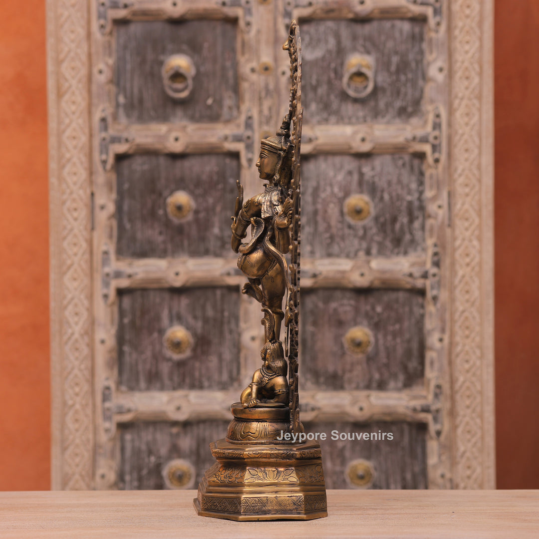 Large Handcrafted Brass Nataraja Statue with Cosmic Ring of Fire