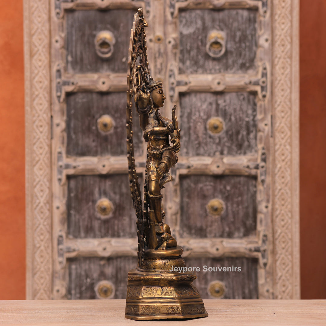 Large Handcrafted Brass Nataraja Statue with Cosmic Ring of Fire