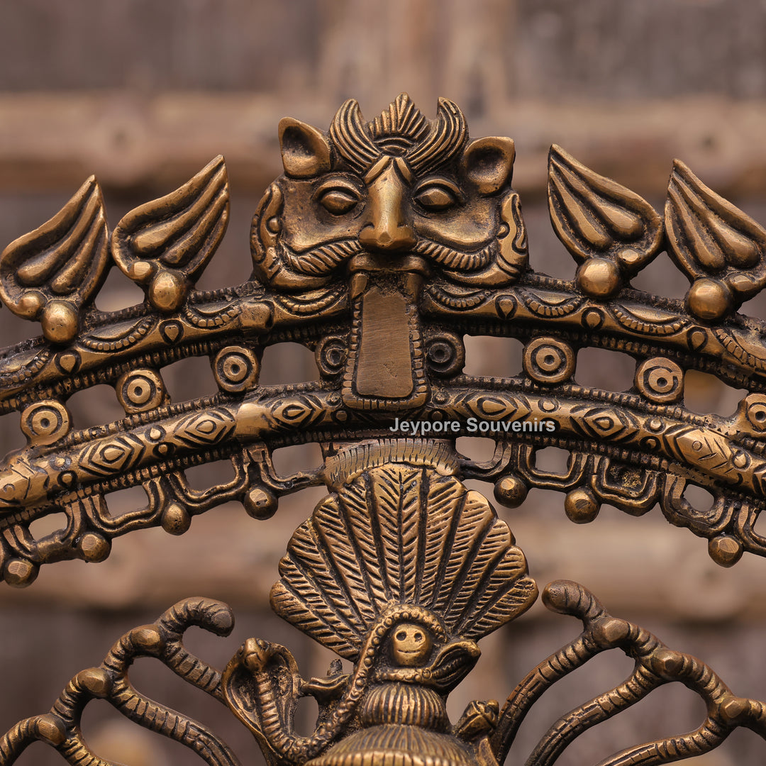 Large Handcrafted Brass Nataraja Statue with Cosmic Ring of Fire