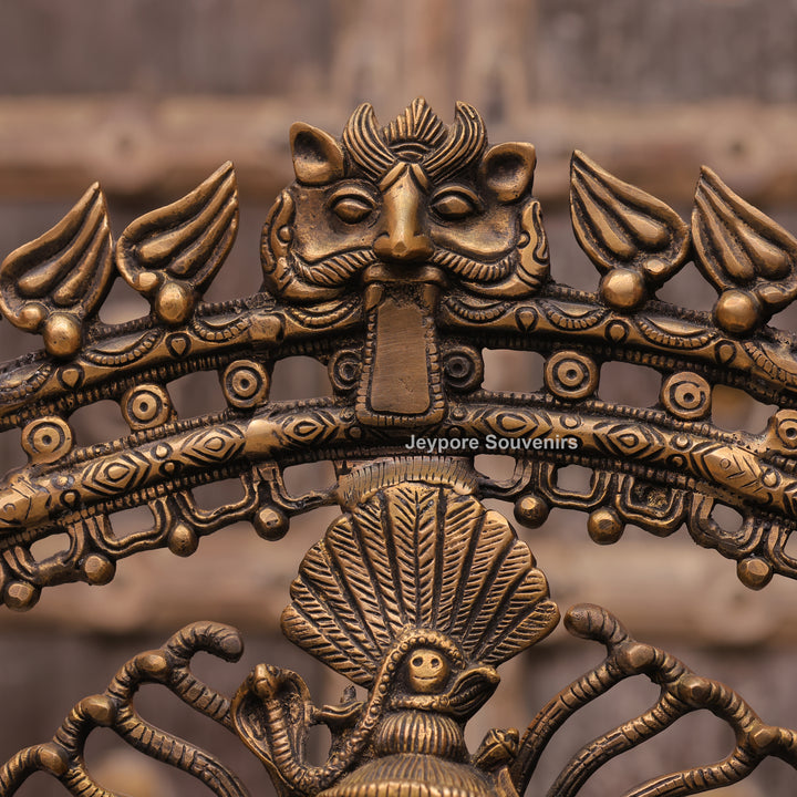 Large Handcrafted Brass Nataraja Statue with Cosmic Ring of Fire