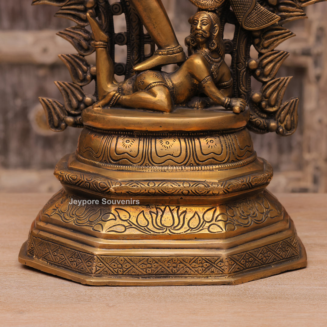 Large Handcrafted Brass Nataraja Statue with Cosmic Ring of Fire