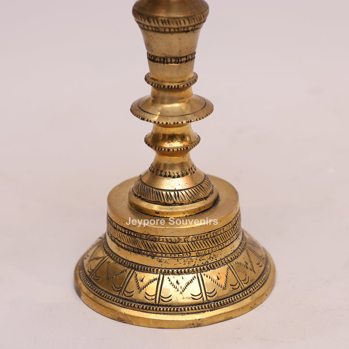 Handcrafted Brass Shankh Chakra Oil Lamp – Traditional Vishnu Deepam