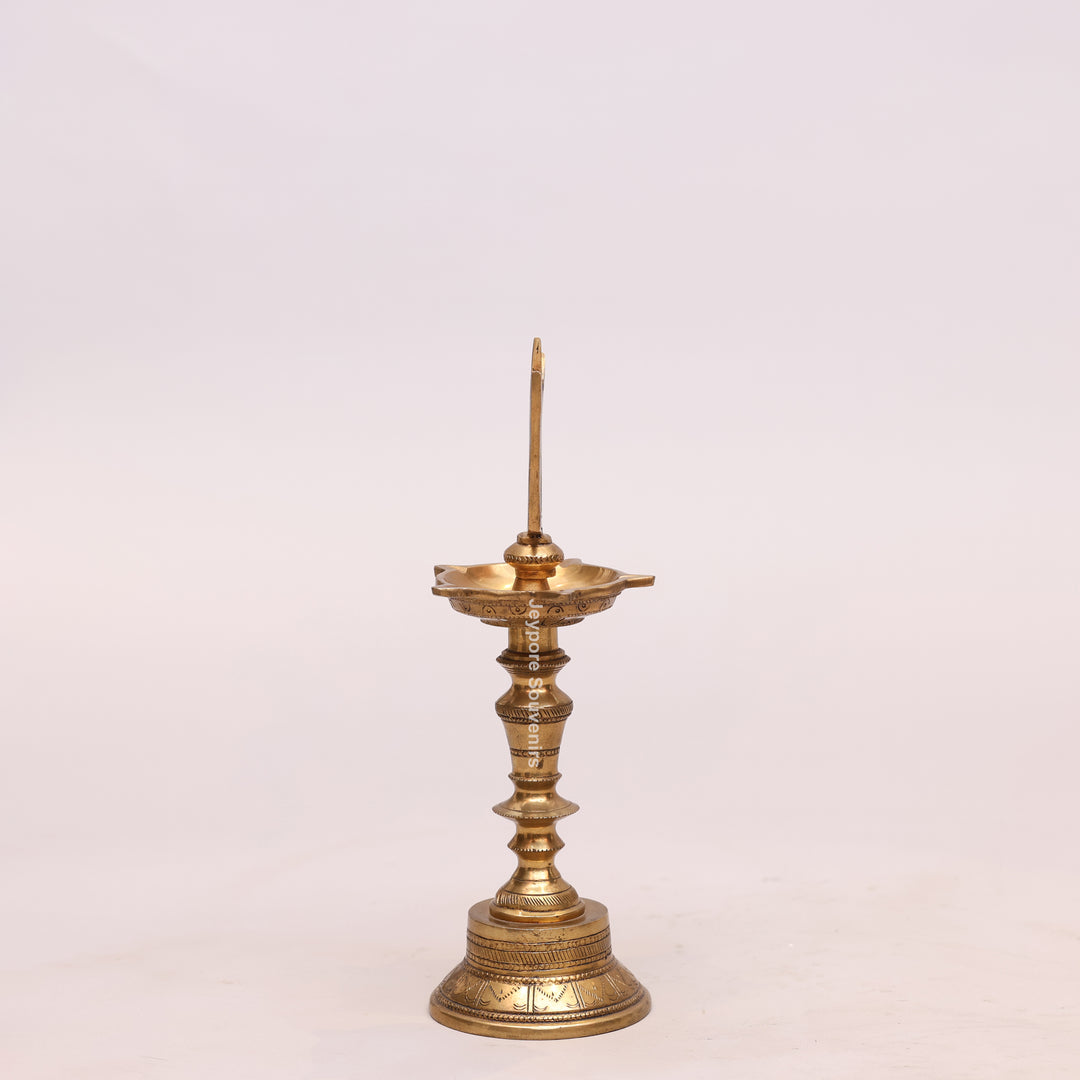 Handcrafted Brass Lord Shiva Trishul Vilakku Oil Lamp