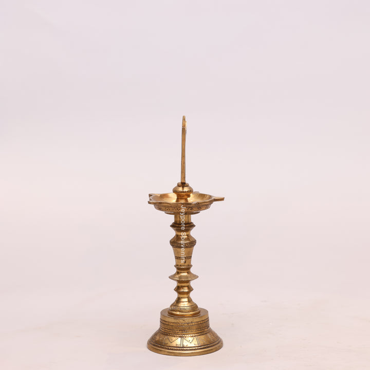 Handcrafted Brass Lord Shiva Trishul Vilakku Oil Lamp