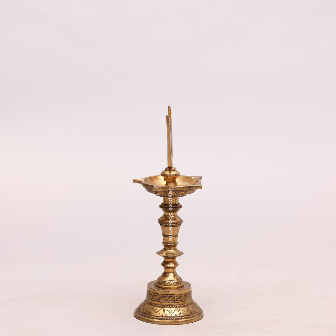 Handcrafted Brass Lord Shiva Trishul Vilakku Oil Lamp