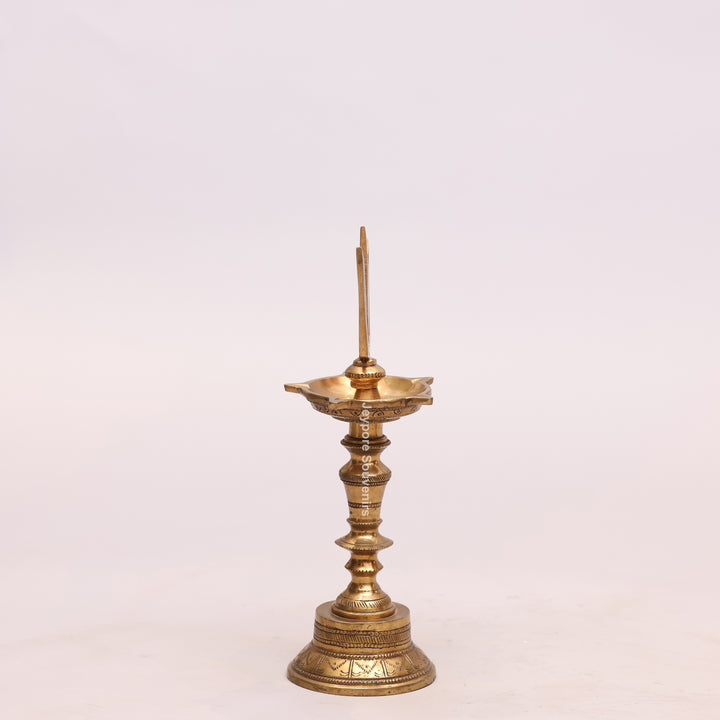 Handcrafted Brass Lord Shiva Trishul Vilakku Oil Lamp