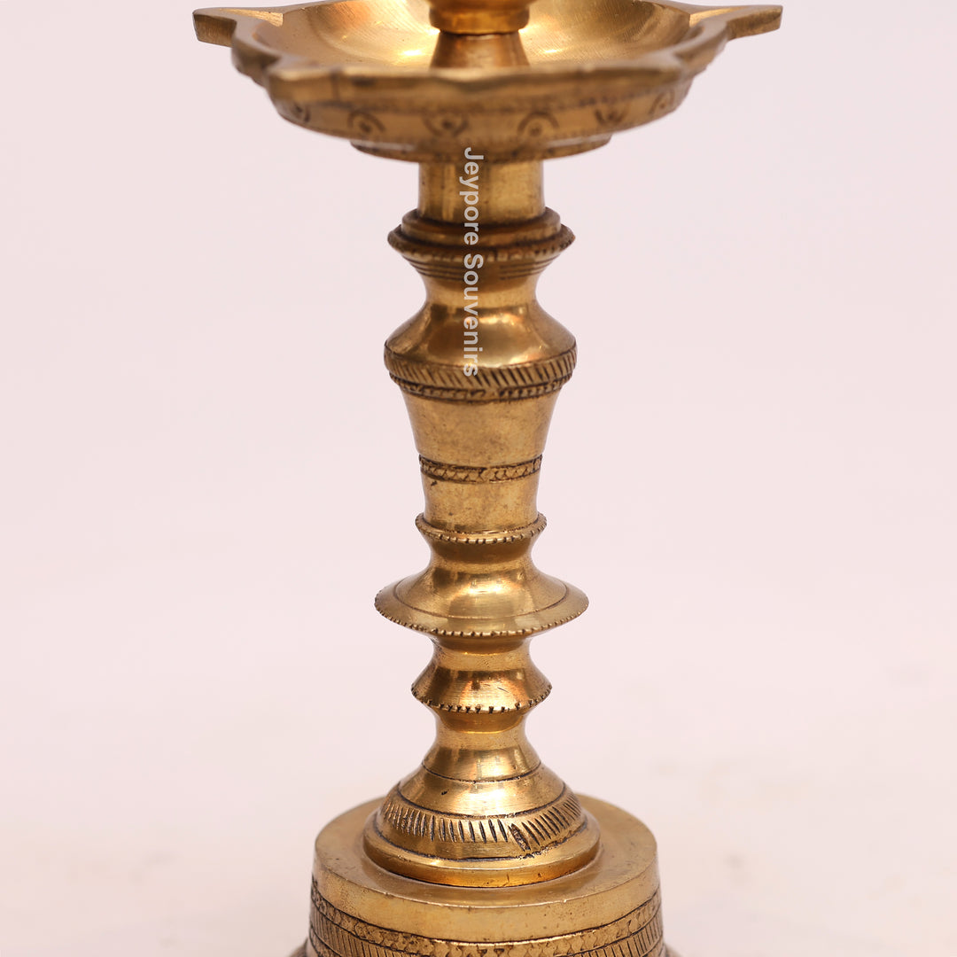 Handcrafted Brass Lord Shiva Trishul Vilakku Oil Lamp