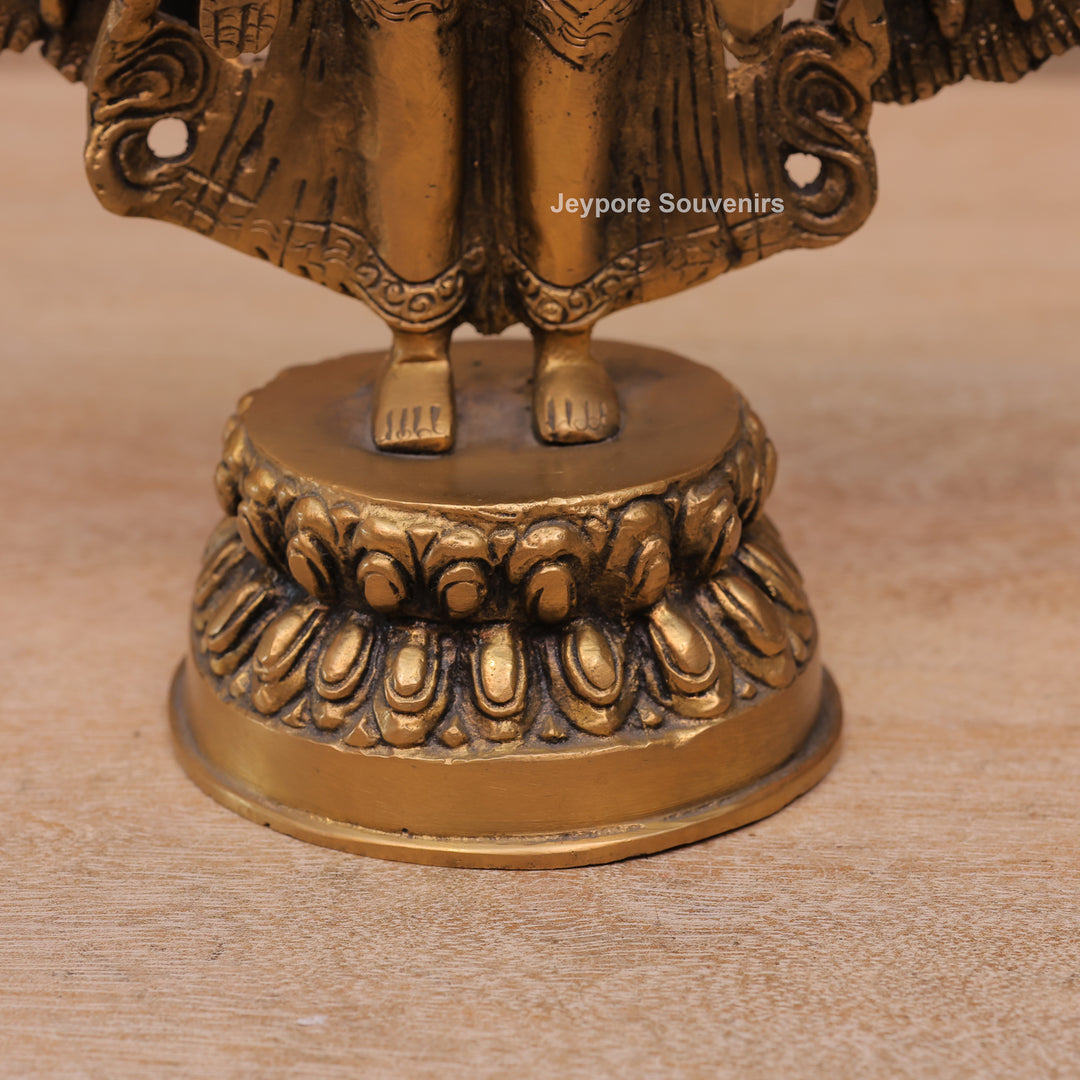 Handcrafted Brass Eleven-Headed Avalokiteshvara Statue
