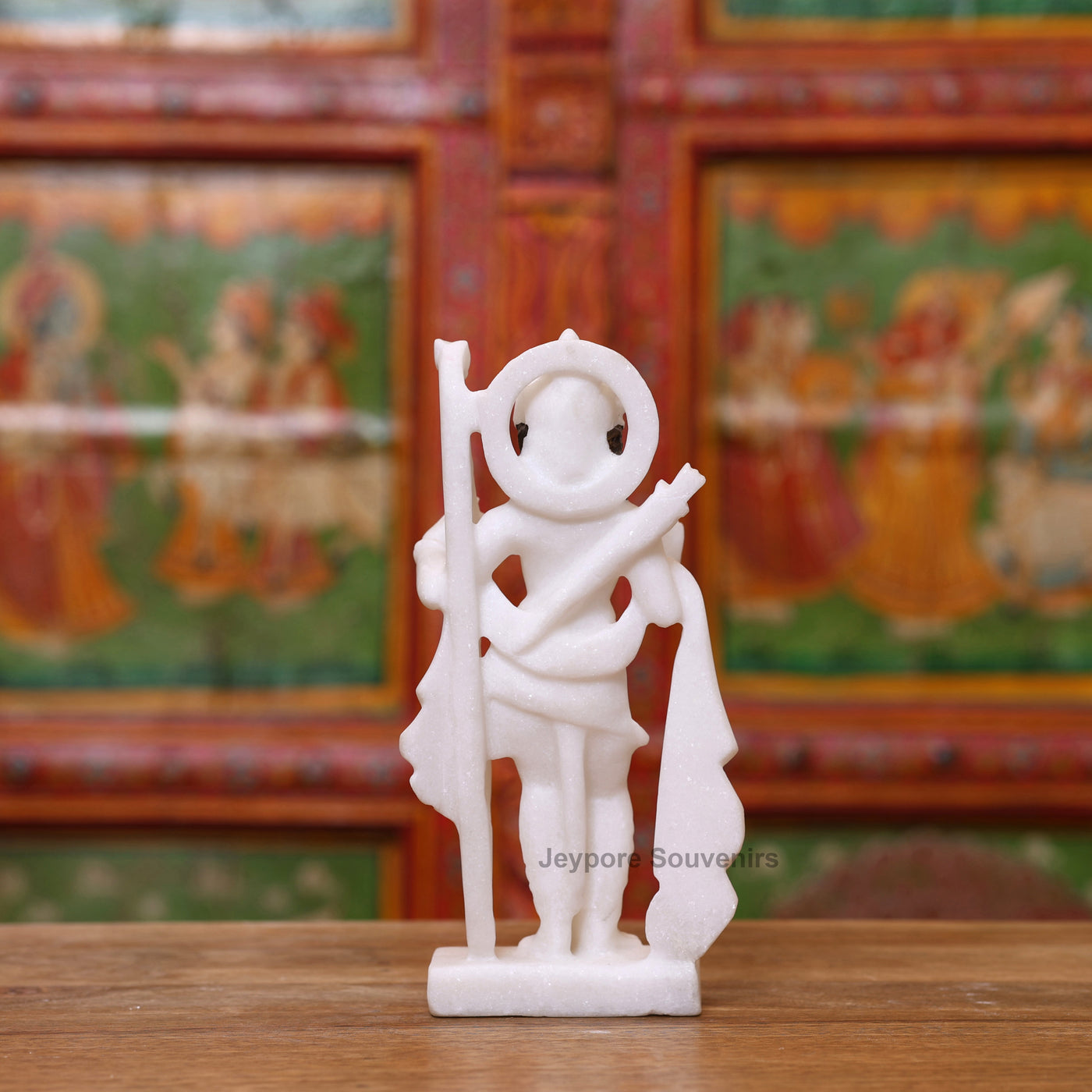 9" Pure White Marble Ram Darbar Idol Set | Ram, Sita, Lakshman And Hanuman Statues