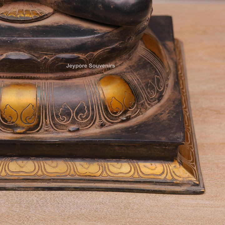 Handcrafted Brass Hanuman Ji Statue in Blessing Pose with Gada