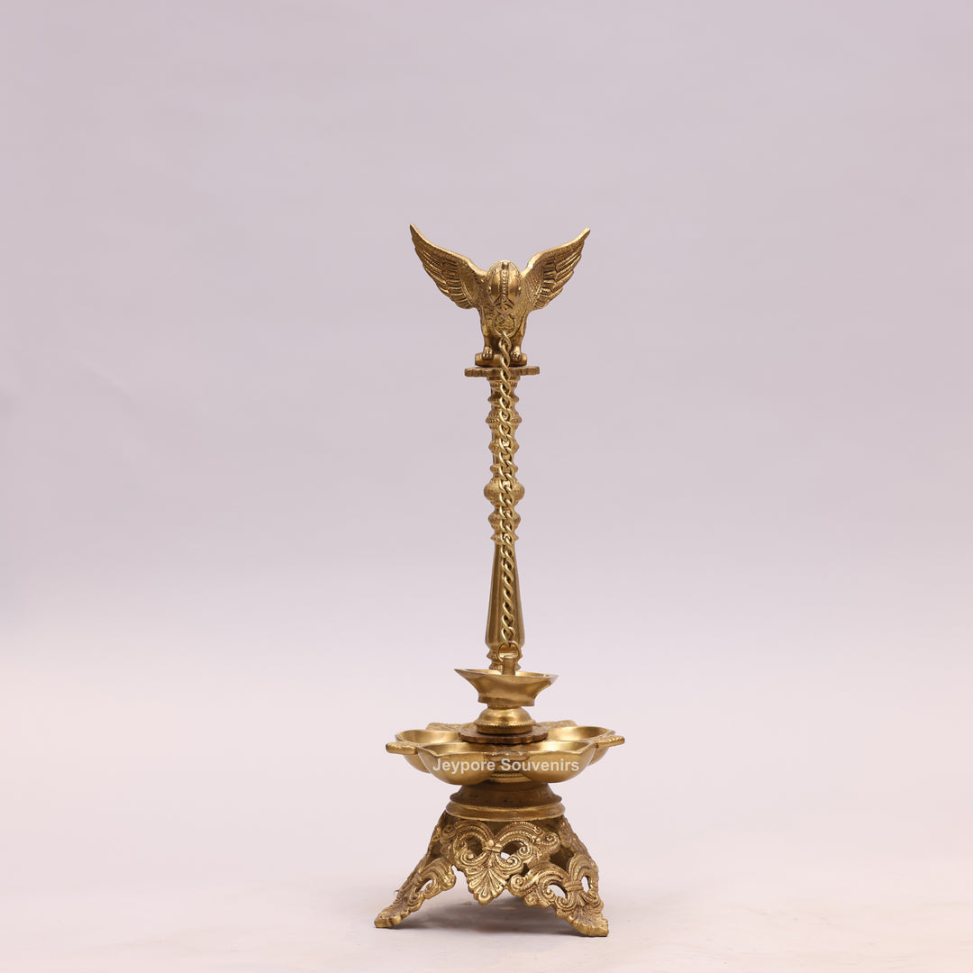Handcrafted Brass Parrot Hanging Oil Lamp
