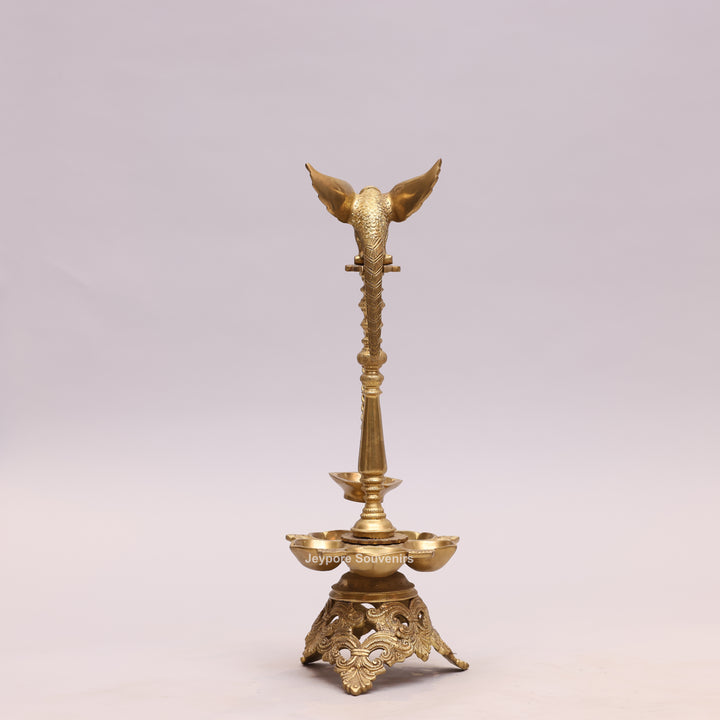 Handcrafted Brass Parrot Hanging Oil Lamp