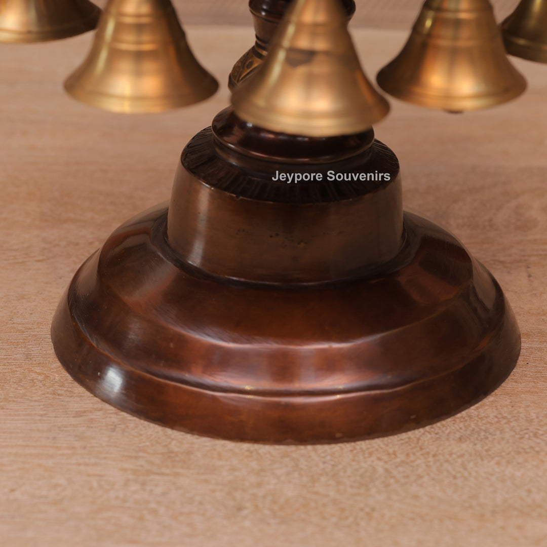 Handcrafted Brass Urli Bowl with Hanging Bells