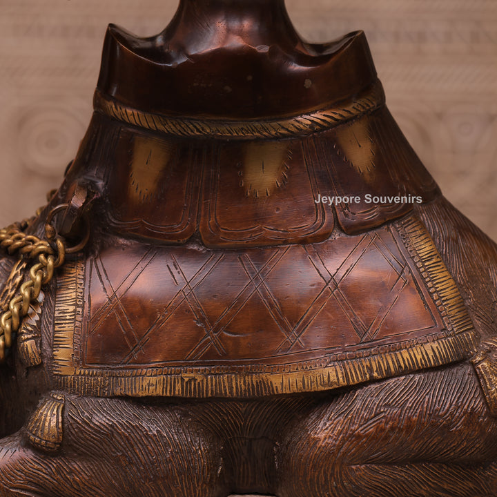 Handcrafted Brass Camel Urli Bowl with Hanging Bells