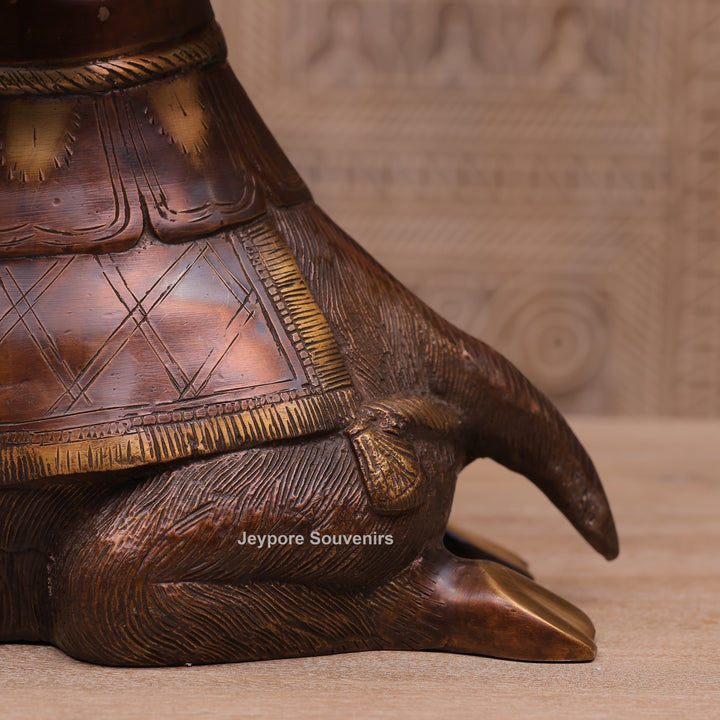 Handcrafted Brass Camel Urli Bowl with Hanging Bells