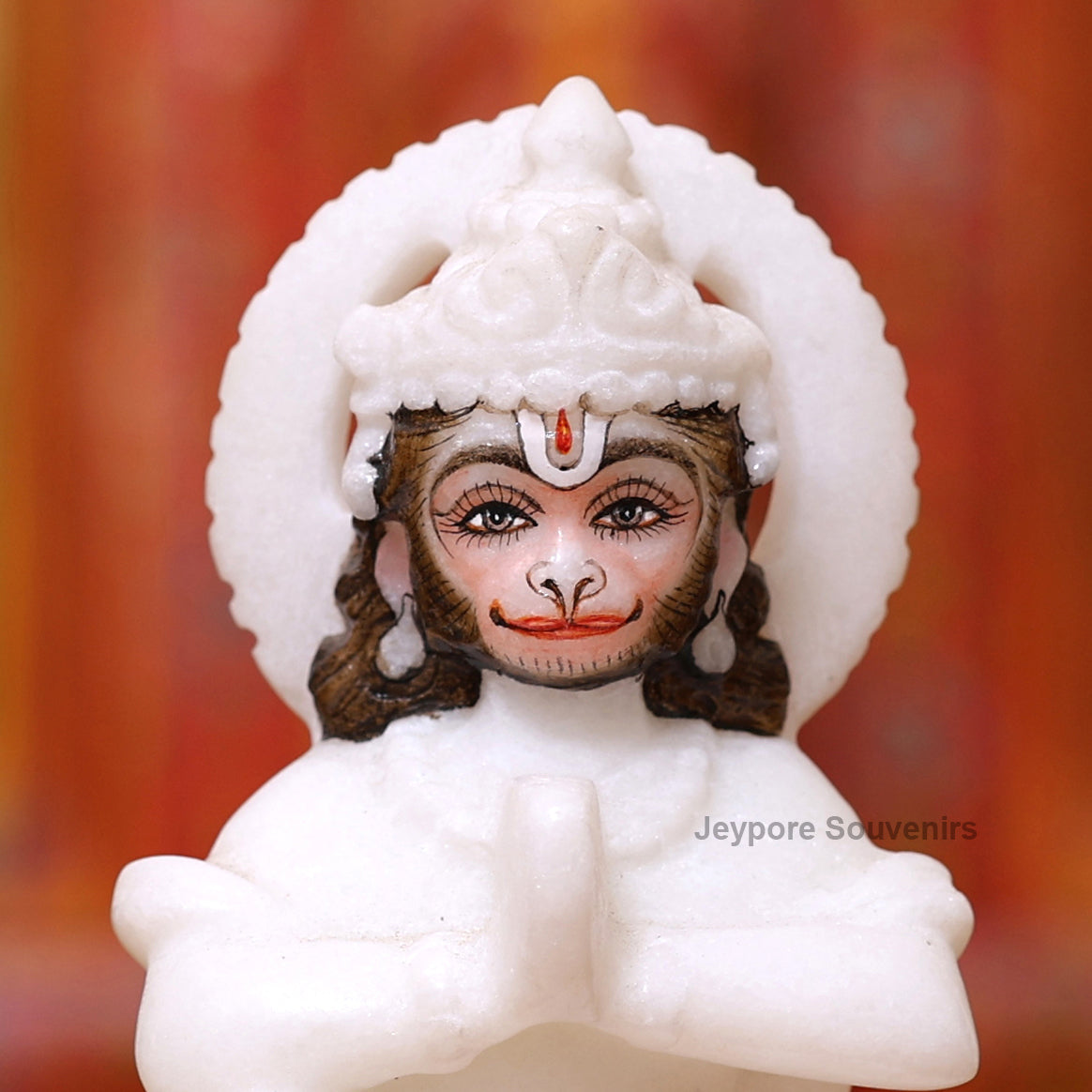 12" Pure White Marble Lord Rama, Lakshman, Sita And Hanuman Statue Pair