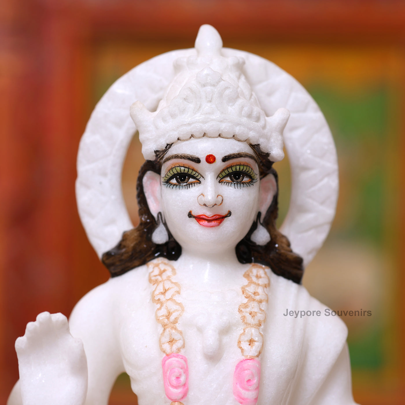 12" Pure White Marble Lord Rama, Lakshman, Sita And Hanuman Statue Pair