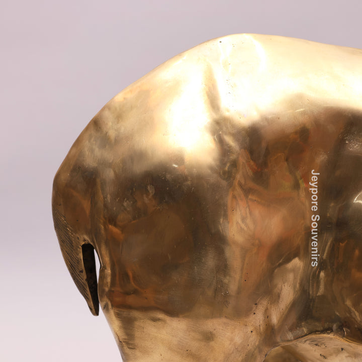 Large Handcrafted Solid Brass Standing Deer Statue