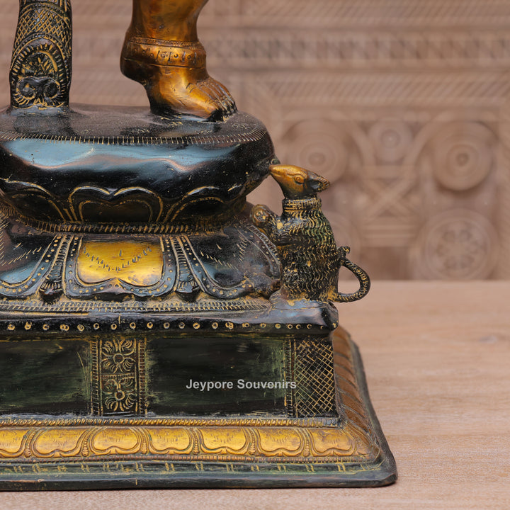 Handcrafted Dancing Brass Ganesha Statue for Spiritual Home Décor