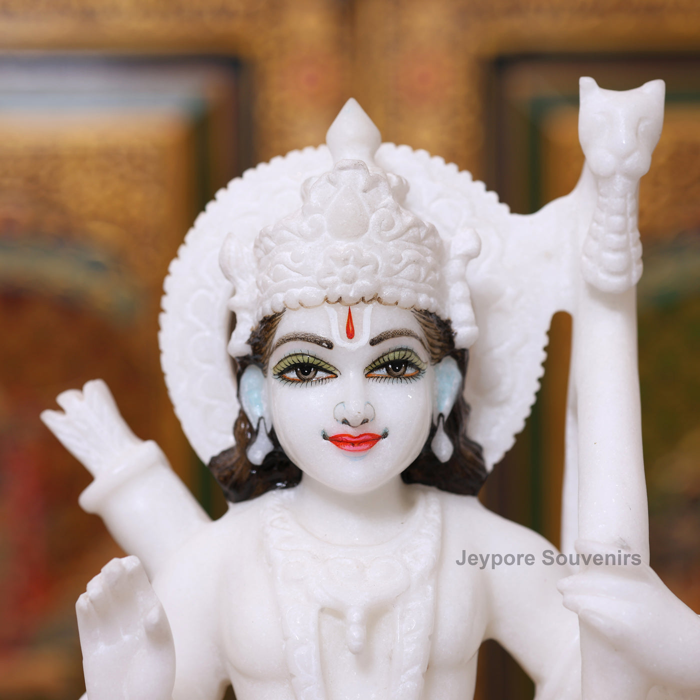 15" White Marble Ram Darbar Statue Set | Ram, Sita, Lakshman, Hanuman Idols