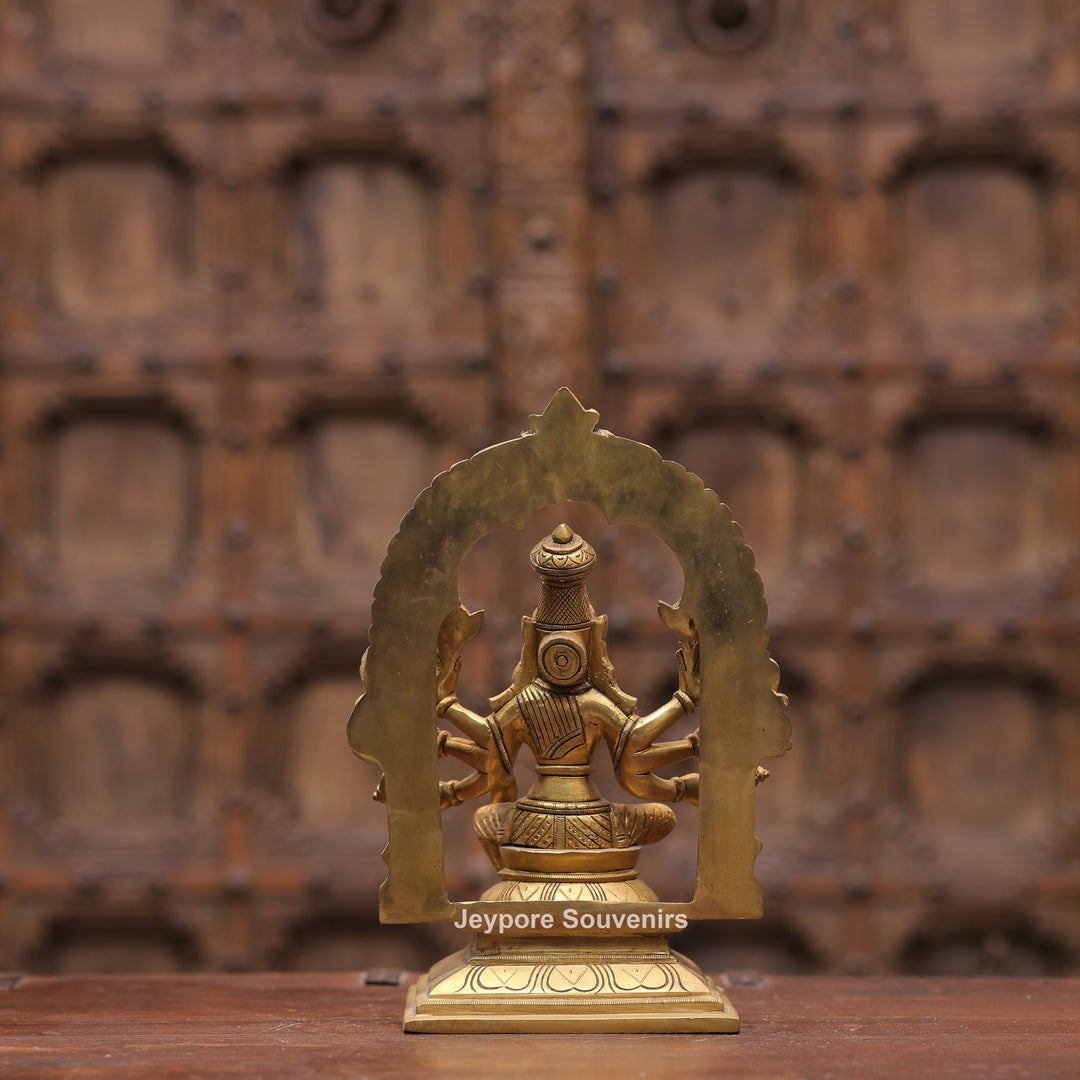 Handcrafted Brass Goddess Varahi Statue On Kirtimukha Prabhawali