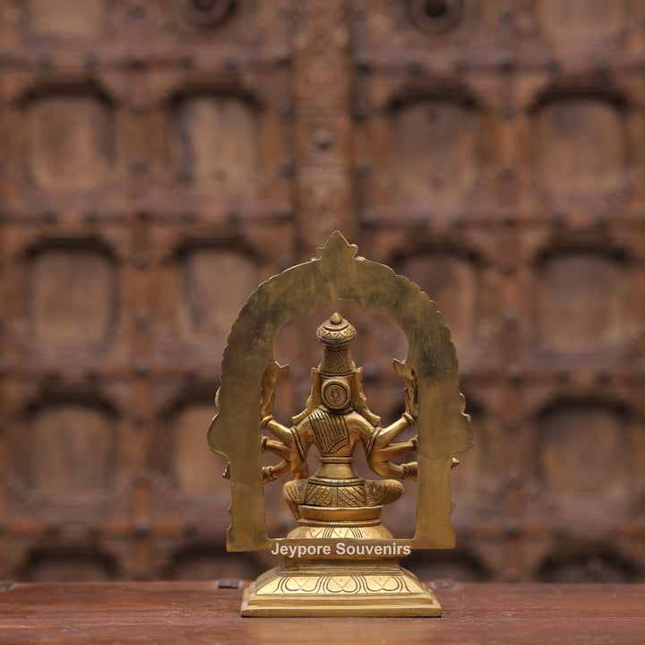Handcrafted Brass Goddess Varahi Statue On Kirtimukha Prabhawali