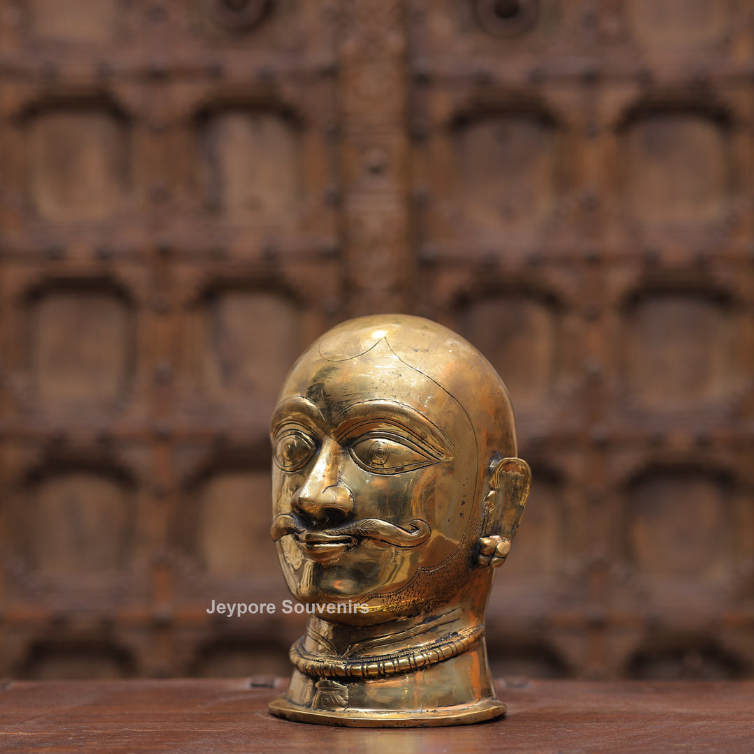 10" Handcrafted Brass Shiva Mukhlingam Face Idol