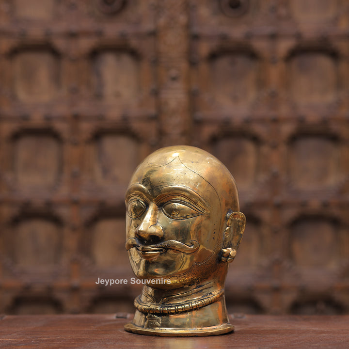 10" Handcrafted Brass Shiva Mukhlingam Face Idol