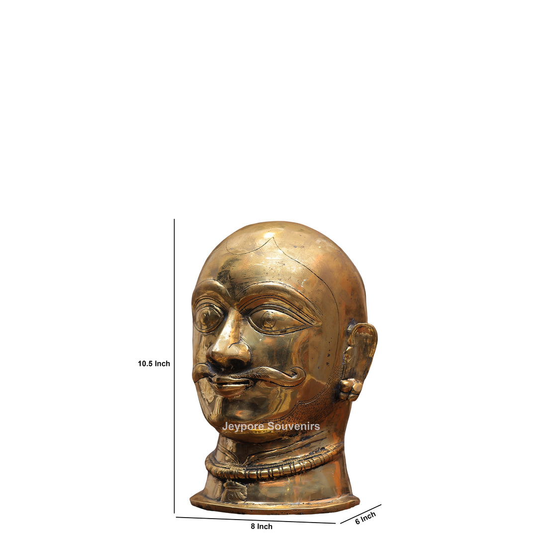 10" Handcrafted Brass Shiva Mukhlingam Face Idol