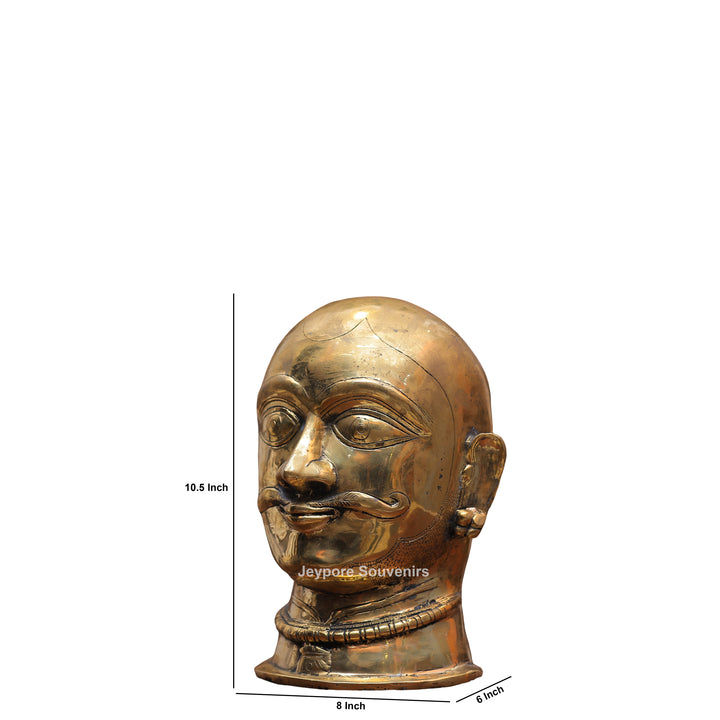 10" Handcrafted Brass Shiva Mukhlingam Face Idol