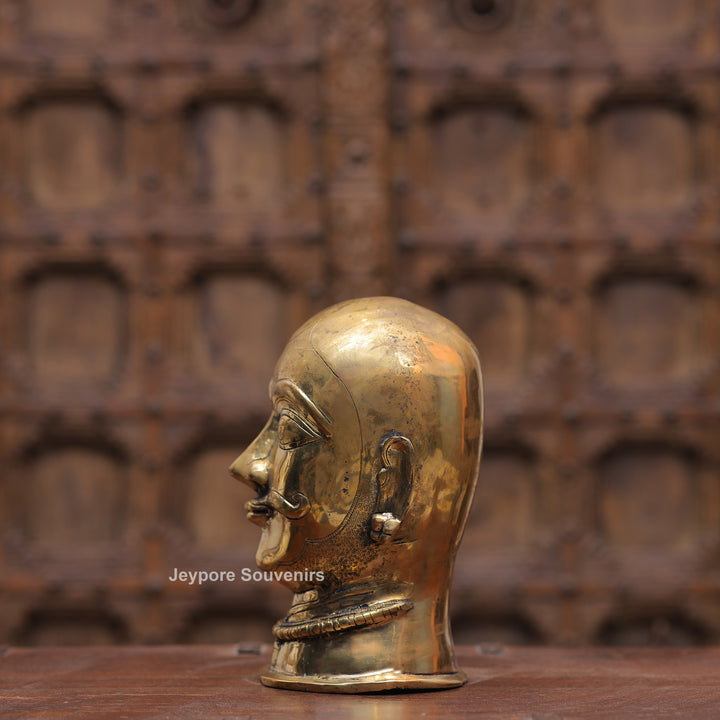 10" Handcrafted Brass Shiva Mukhlingam Face Idol