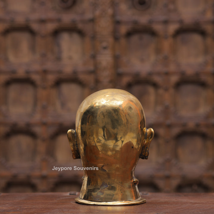 10" Handcrafted Brass Shiva Mukhlingam Face Idol