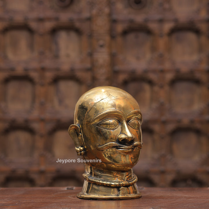 10" Handcrafted Brass Shiva Mukhlingam Face Idol