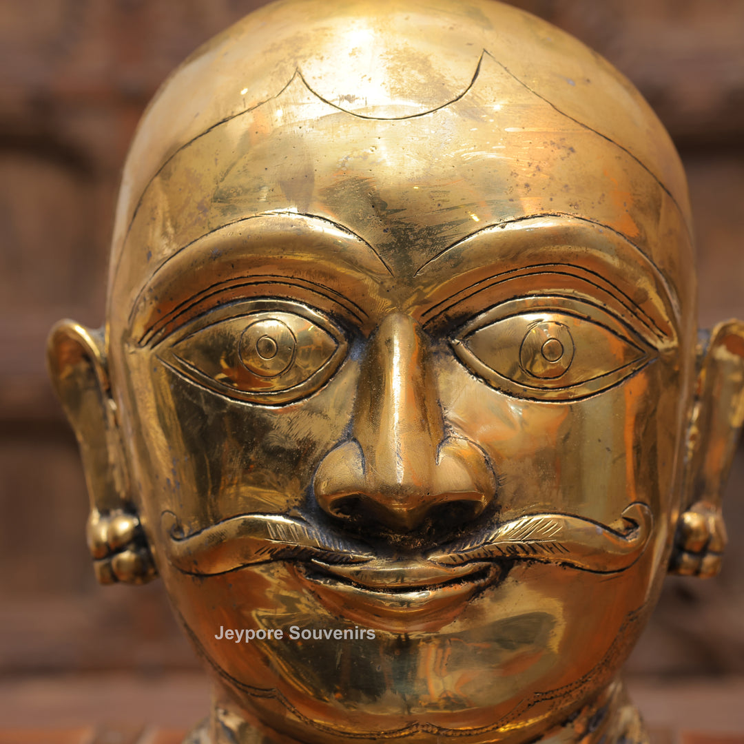 10" Handcrafted Brass Shiva Mukhlingam Face Idol