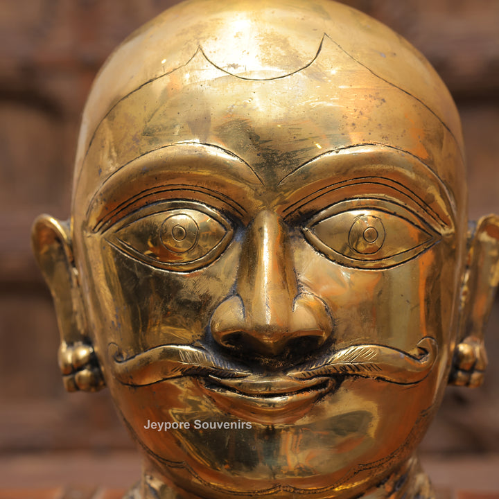10" Handcrafted Brass Shiva Mukhlingam Face Idol