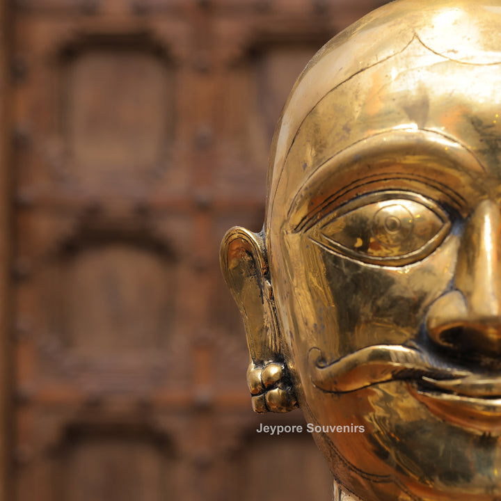 10" Handcrafted Brass Shiva Mukhlingam Face Idol