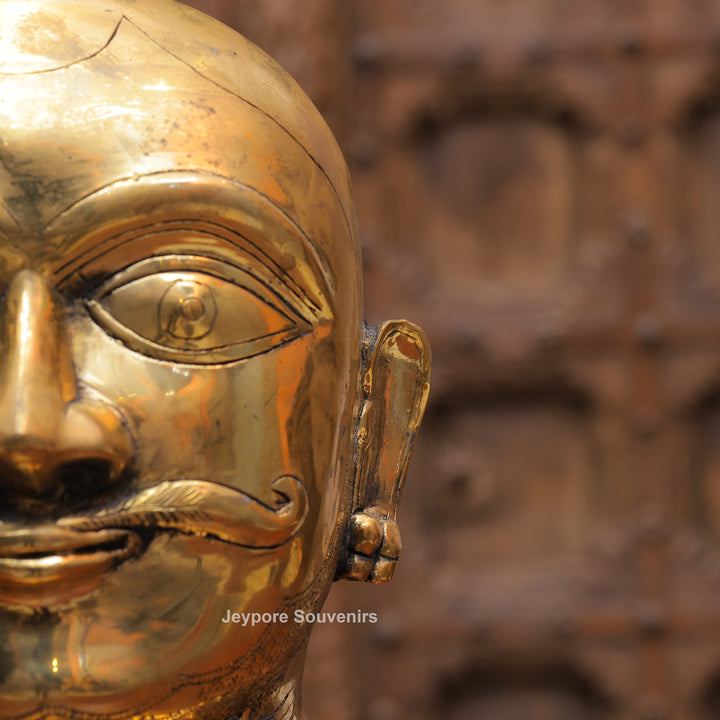 10" Handcrafted Brass Shiva Mukhlingam Face Idol