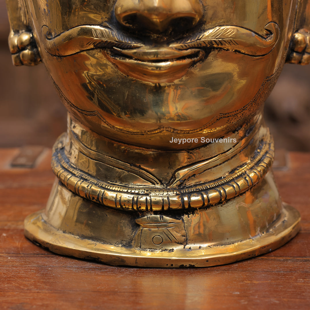 10" Handcrafted Brass Shiva Mukhlingam Face Idol