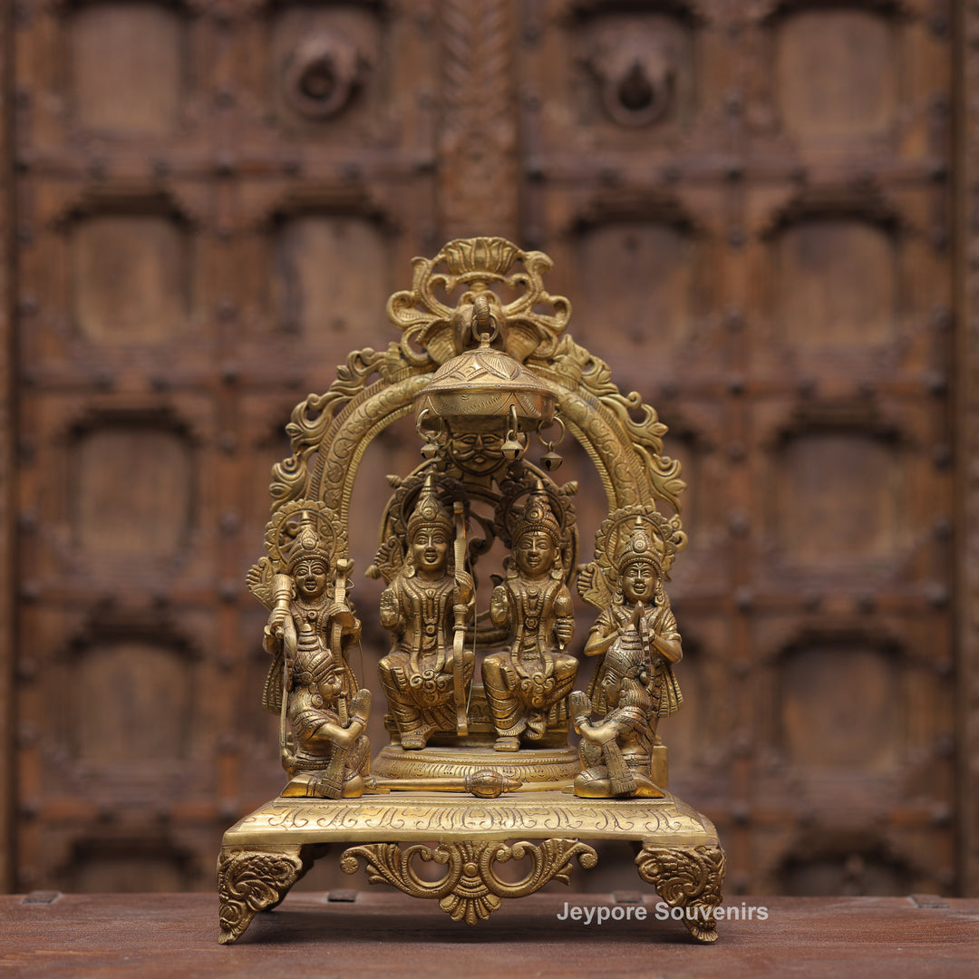 17" Handcrafted Ram Darbar Brass Idol Set with Hanuman
