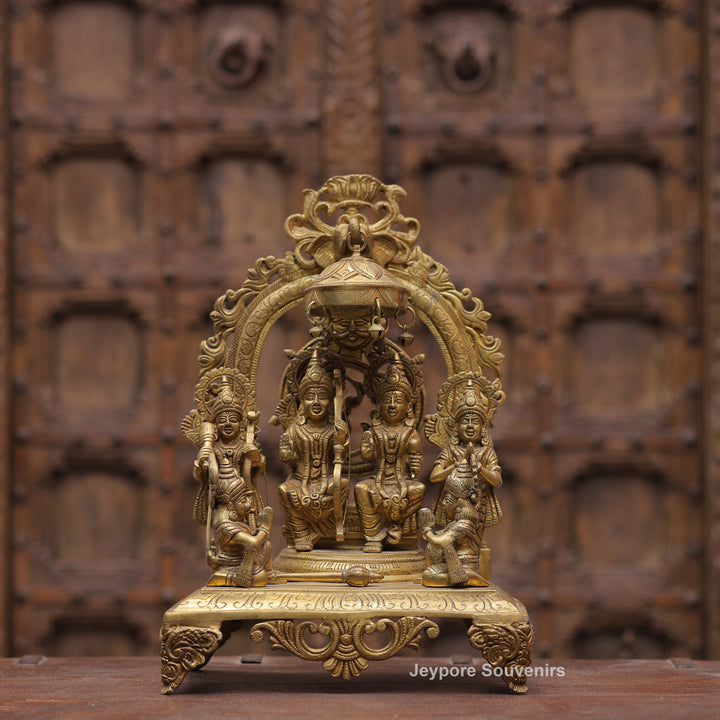 17" Handcrafted Ram Darbar Brass Idol Set with Hanuman