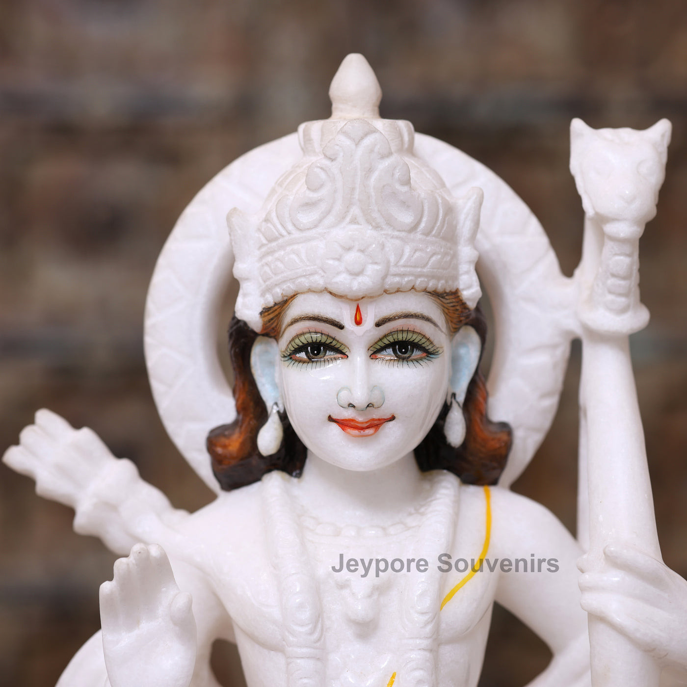 Grand 18" White Marble Ram Darbar Idol Set | Lord Rama Family