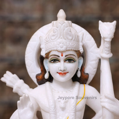 Grand 18" White Marble Ram Darbar Idol Set | Lord Rama Family